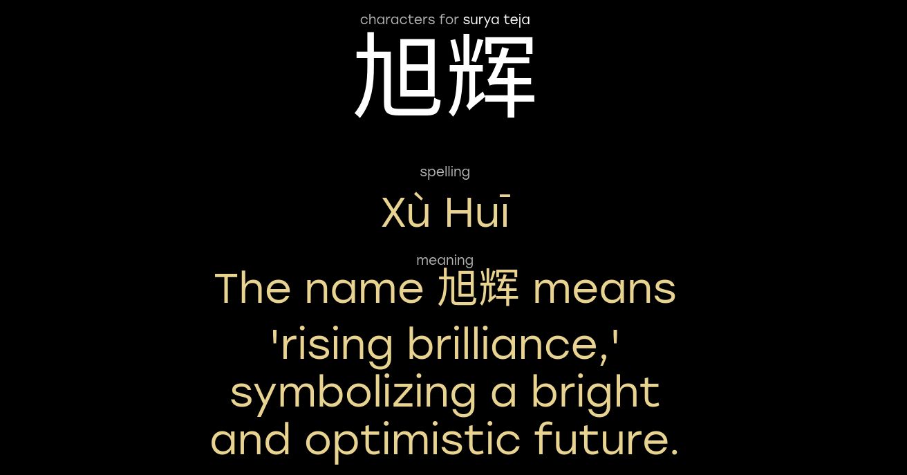 Meaning of name Suryateja in Chinese | Laoshi