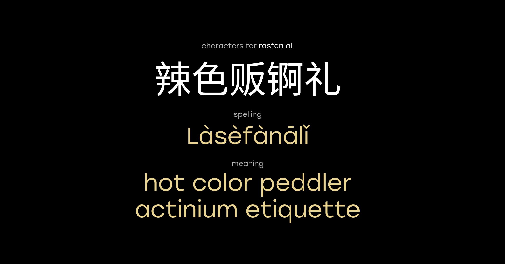 Meaning of name Rasfanali in Chinese | Laoshi