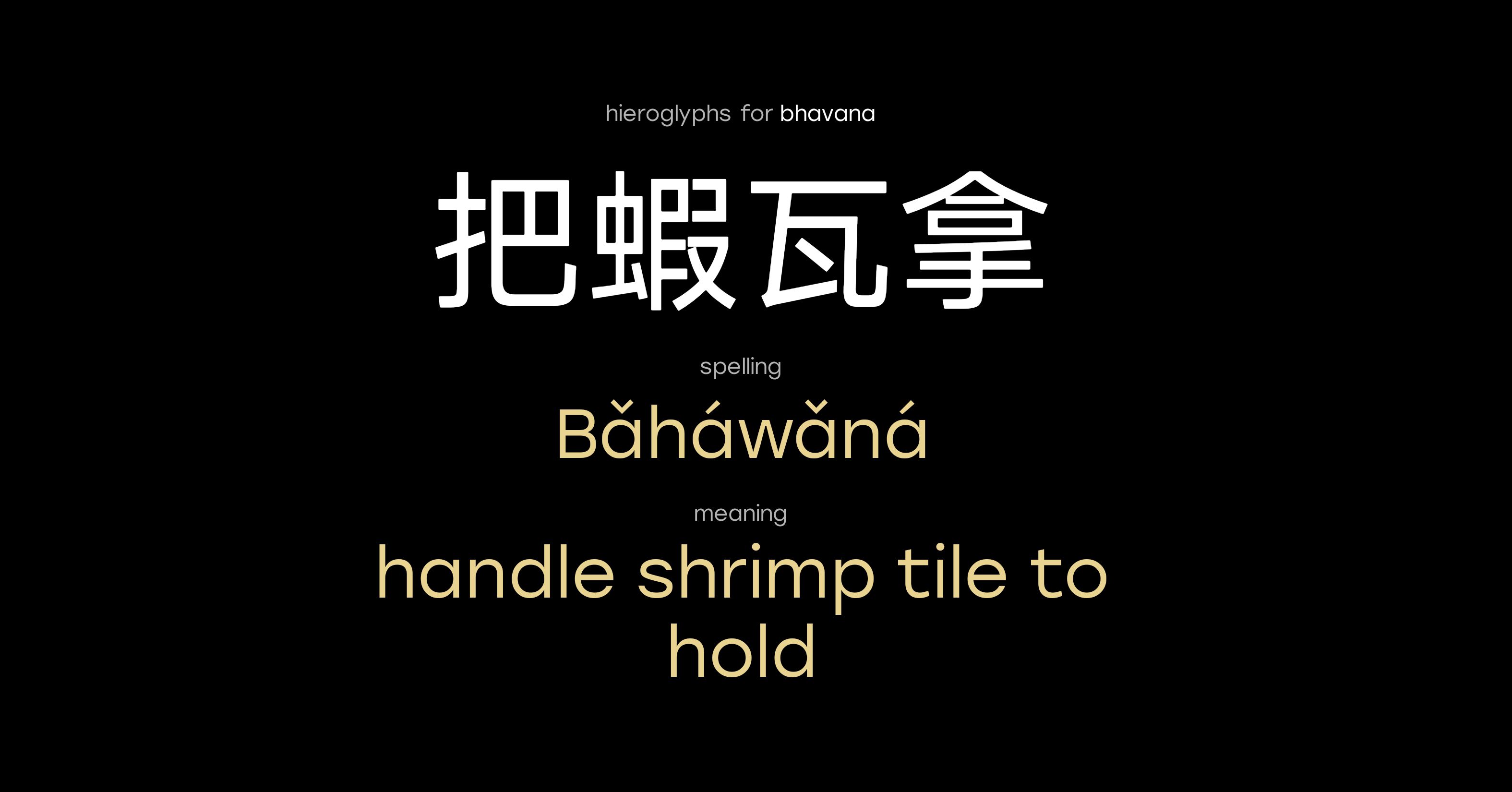 Meaning of name Bhavana in Chinese Laoshi